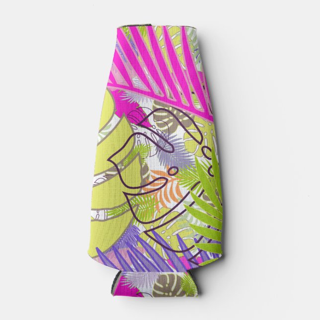 PixDezines rainforest/DIY background colour Bottle Cooler (Front)