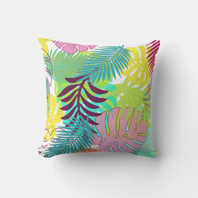 PixDezines rainforest/monstera/diy background Cushion (Front)