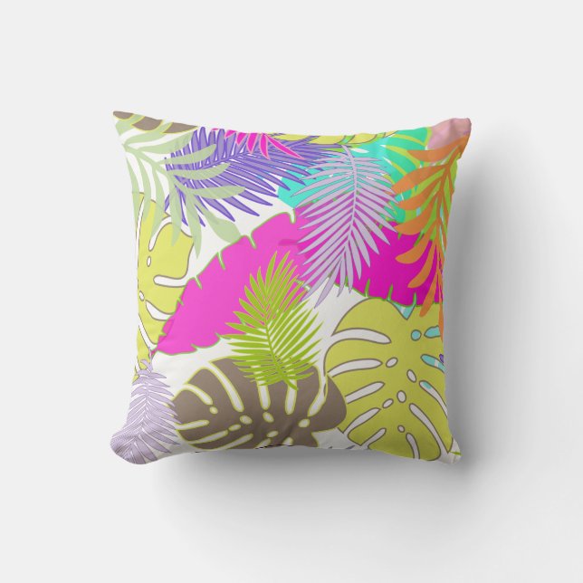 PixDezines rainforest/monstera/diy background Cushion (Front)