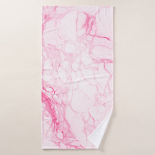 PixDezines Raspberry Pink Marble Veins Bath Towel Set