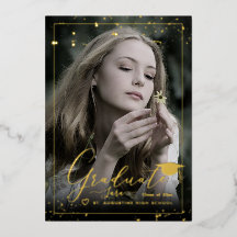 PixDezines Real Gold Foil Calligraphy Graduation