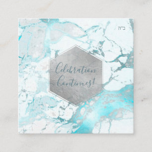 PixDezines Reception Silver Honeycomb Bar Mitzvah✡ Enclosure Card