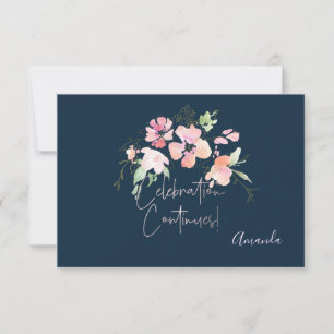 PixDezines Reception Watercolor Flowers Mitzvah ✡ RSVP Card
