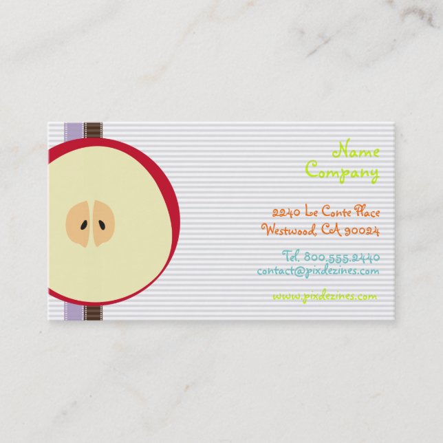PixDezines Red apple / smoothie Business Card (Front)