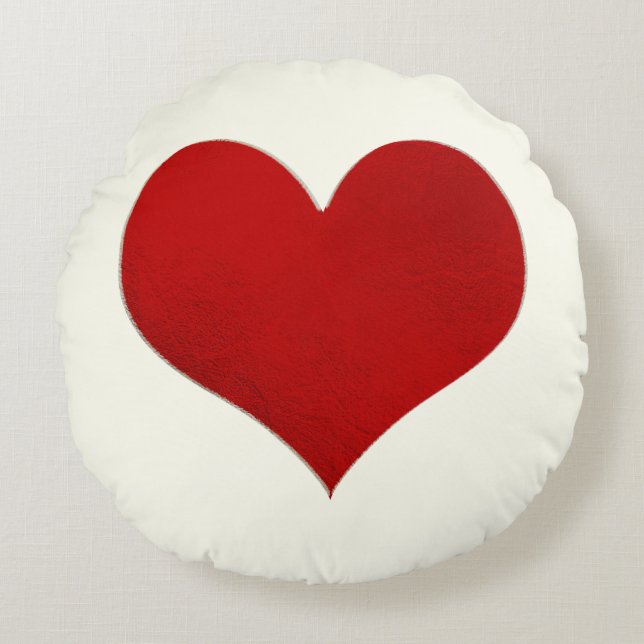PixDezines Red/Gold/Hearts/DIY background Round Cushion (Front)