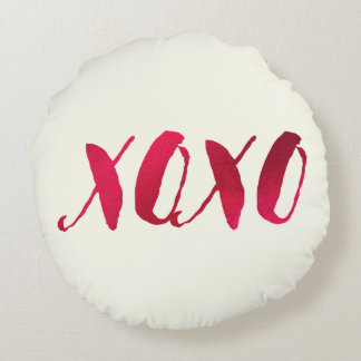 PixDezines Red/Gold/Hearts/DIY background Round Cushion