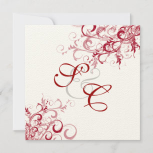 PixDezines Red Swirls/DIY BACKGROUND Invitation