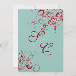 PixDezines Red Swirls/DIY BACKGROUND Invitation