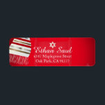 PixDezines Red Talit Bar Mitzvah/Return Add<br><div class="desc">PixDezines talit bar mitzvah stylish return address labels / stickers DIY colour,  accented with star of david. 

Copyright © 2010-2016 PixDezines.com™ and PixDezines™ on zazzle.com.  All rights reserved.</div>