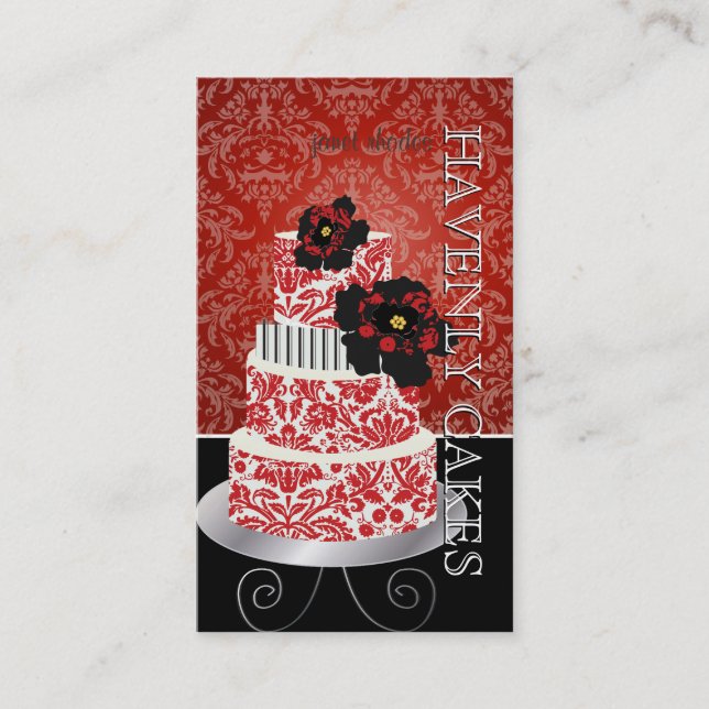PixDezines red velvet cake /pâtisserie Business Card (Front)