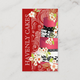 PixDezines red velvet wedding cake/diy background Business Card