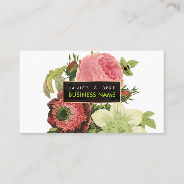 PixDezines Redoute/Rose/Anemone/Clementine Business Card (Front)