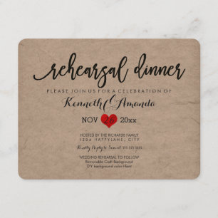 PixDezines Rehearsal Dinner/Faux Craft Paper Invitation