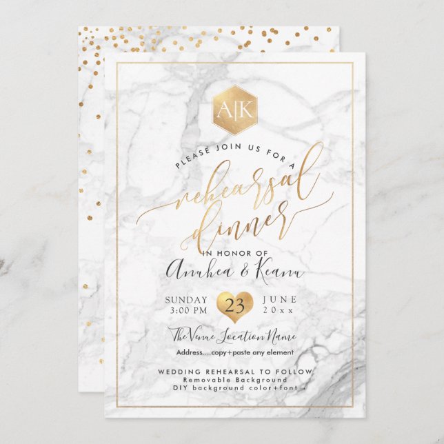 PixDezines Rehearsal Dinner+Sweet Honeycomb Invitation (Front/Back)