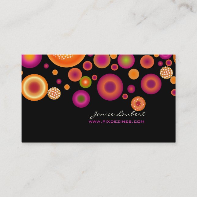 PixDezines Retro bold christmas ornaments Business Card (Front)