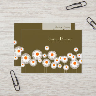 PixDezines retro daisies/diy background colour Business Card