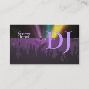 PixDezines Retro DJ+dance hall/purple Business Card