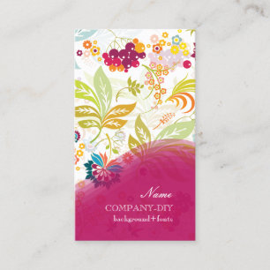 PixDezines retro flora/DIY background colour Business Card