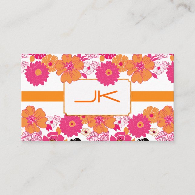 PixDezines Retro Floral ~ Alegre Business Card (Front)