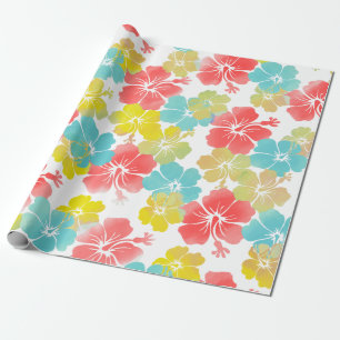 PixDezines retro hibiscus Wrapping Paper