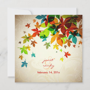 PixDezines Retro Maple Leaves/fall events Invitation
