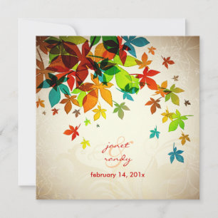 PixDezines Retro Maple Leaves/fall wedding Invitation