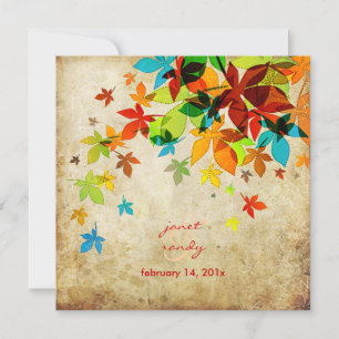 PixDezines Retro Maple Leaves/Vintage Invitation