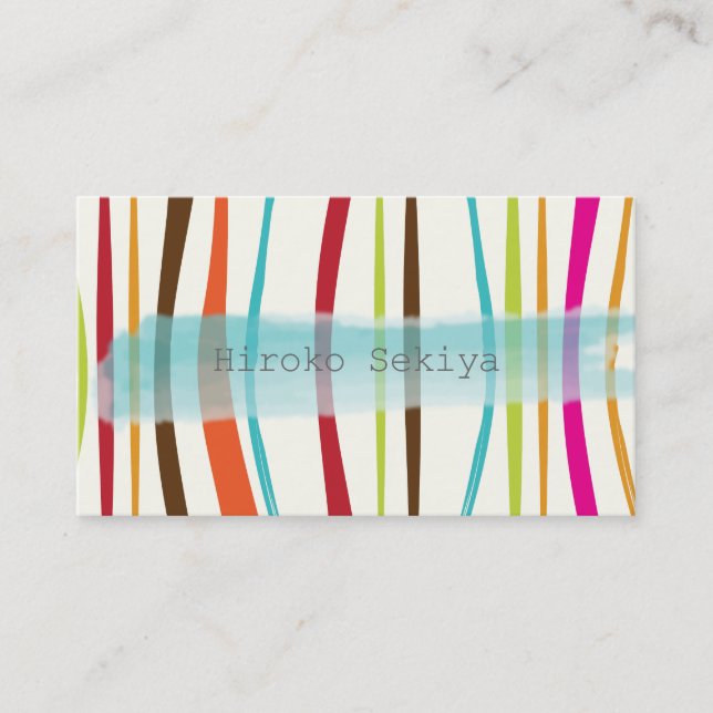 PixDezines retro/organic stripes Business Card (Front)
