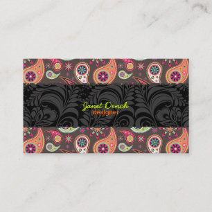 PixDezines Retro Paisley Business Card