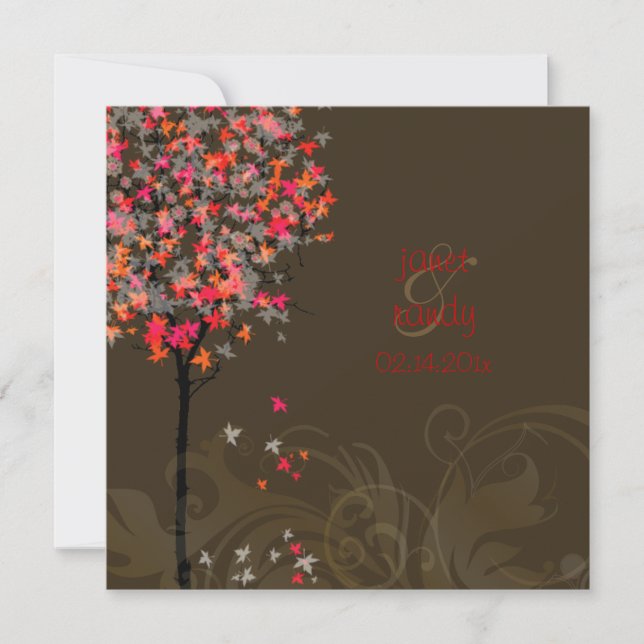 PixDezines RETRO PINK MAPLE TREES/DIY BACKGROUND Invitation (Front)