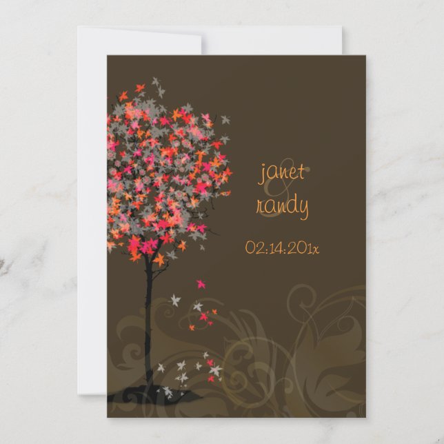 PixDezines retro pink maple trees Invitation (Front)