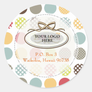 PixDezines retro polka dots/diy background Classic Round Sticker