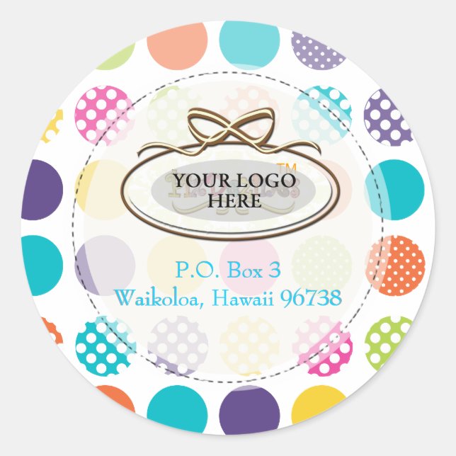 PixDezines retro polka dots/diy background Classic Round Sticker (Front)