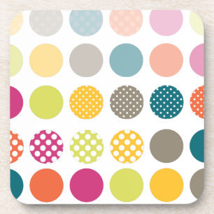 PixDezines Retro Polka Dots/DIY background colour Coaster