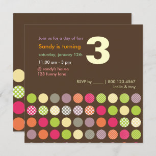 PixDezines Retro Polka Dots/DIY background Invitation