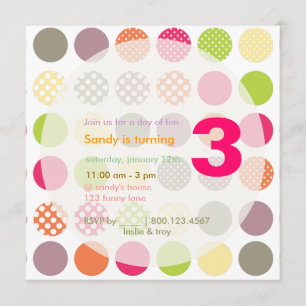 PixDezines Retro Polka Dots/DIY background Invitation