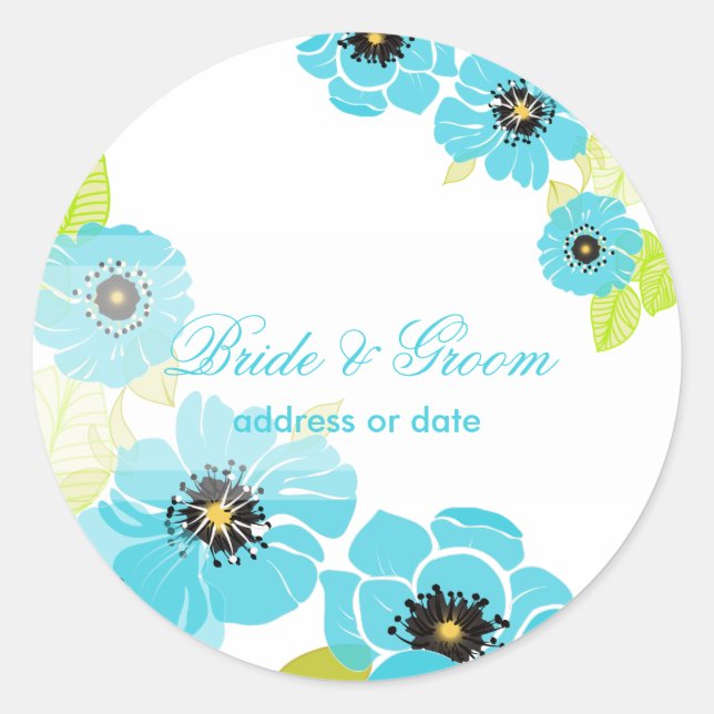 PixDezines Retro Poppies Vintage Damask Classic Round Sticker (Front)