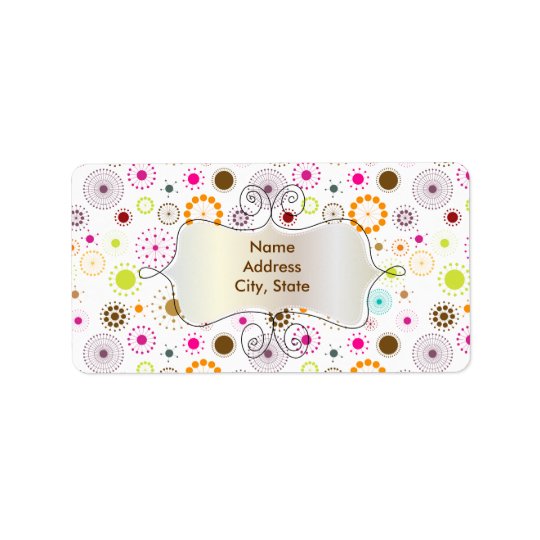 PixDezines Retro Stars, custom background colour! Address Label