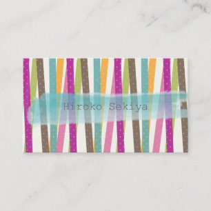 PixDezines retro stripes Business Card