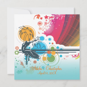 PixDezines Retro Surfers, destination events Invitation