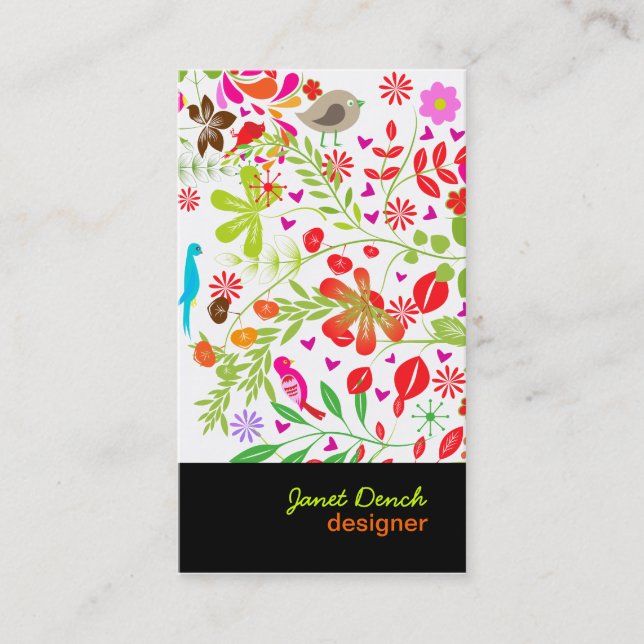 PixDezines Retro Tree Business Card (Front)