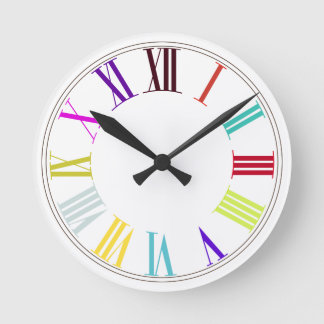 PixDezines Roman Numeros/DIY background colour Round Clock