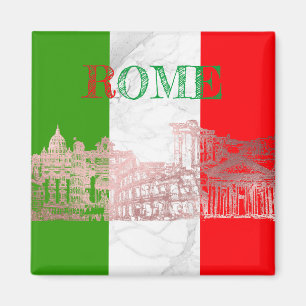 PixDezines Rome, Roma (DIY) Faux Rose Gold+Marble Magnet