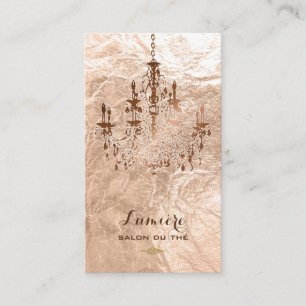 PixDezines rose gold chandeliers/faux foil Business Card