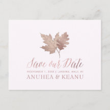 PixDezines Rose Gold Fall Foliage/Save our Date