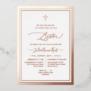 PixDezines Rose Gold Foil Baptism