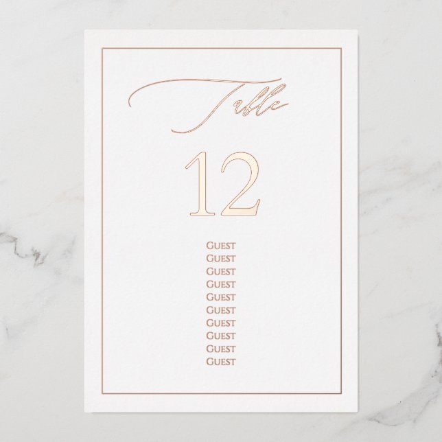 PixDezines Rose Gold Foil Luxe Calligraphy Table#  (Front)