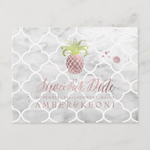 PixDezines Rose Gold/Pineapple/Save our Date Announcement Postcard