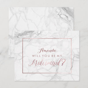 PixDezines Rose Gold Will You Be My Bridesmaid Invitation