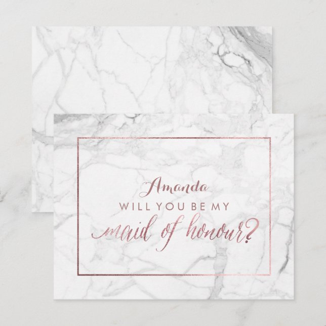 PixDezines Rose Gold Will You Be My Maid.. Invitation (Front/Back)